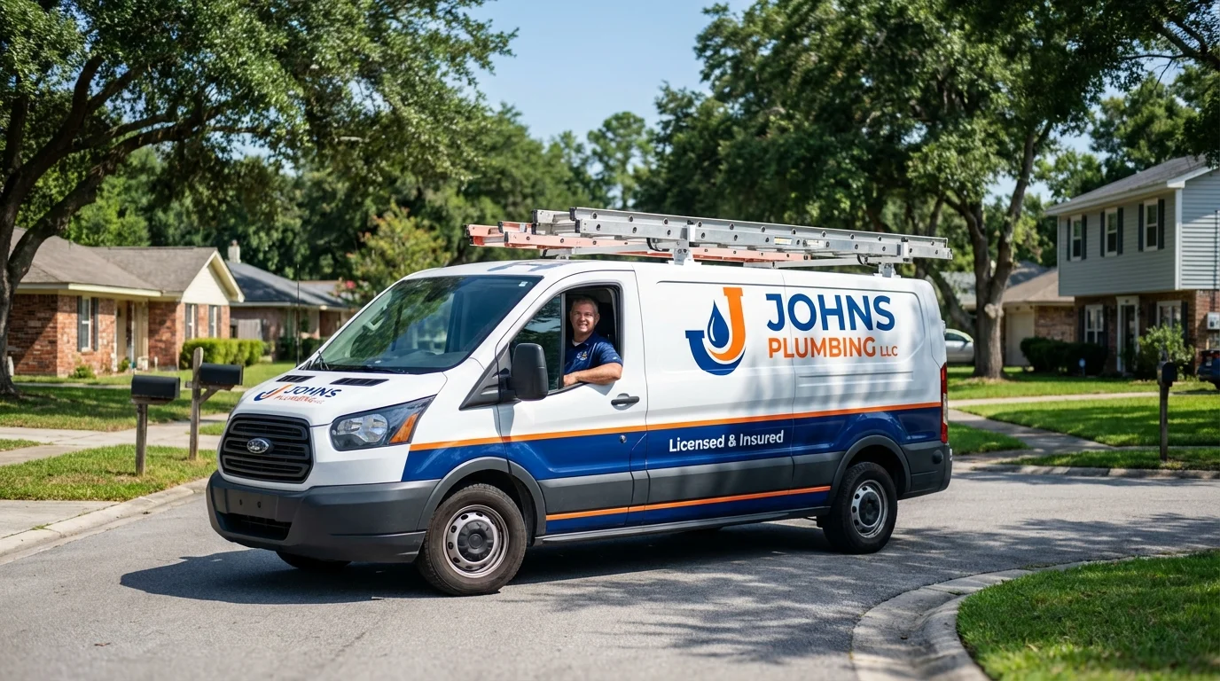Johns Plumbing LLC service van in Hillsville, VA